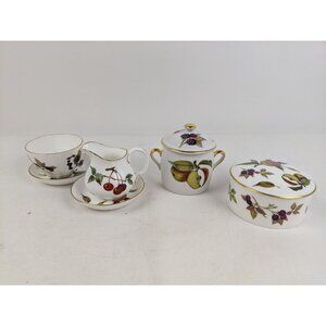 Vintage Royal Worcester Evesham Arden Sugar Creamer Jam Jar Cracker Canister